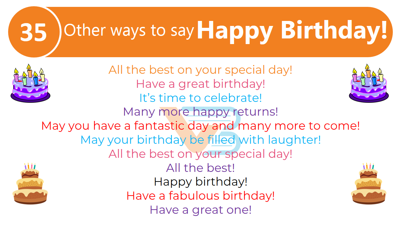 35 Other ways to say Happy Birthday in English - VocabularyBay