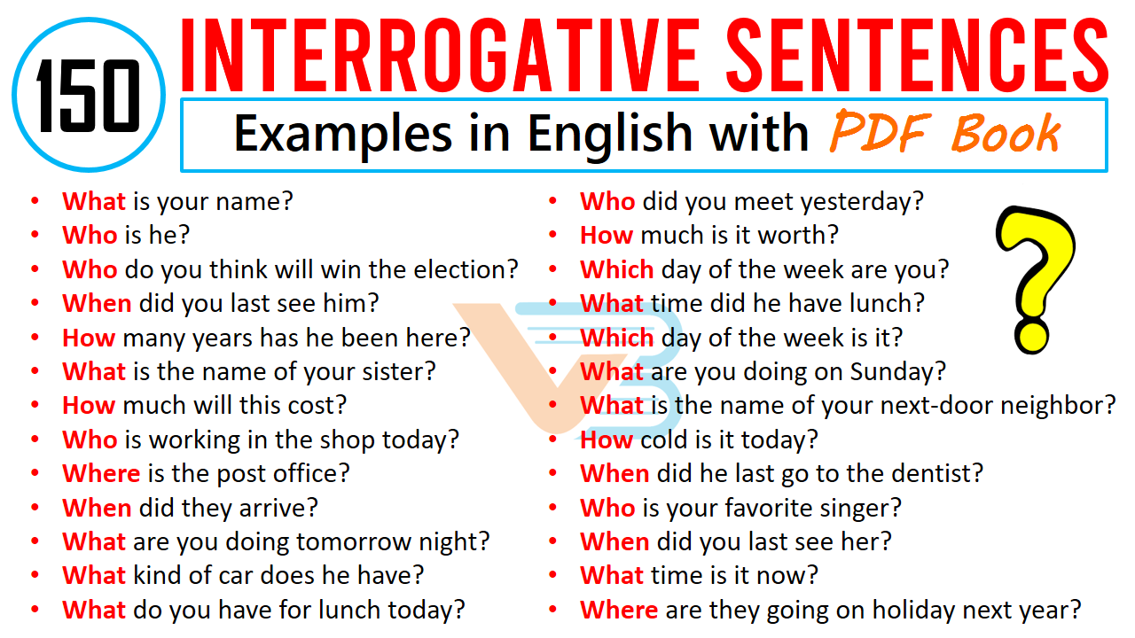 150 Examples Of Interrogative Sentences In English With Pdf 